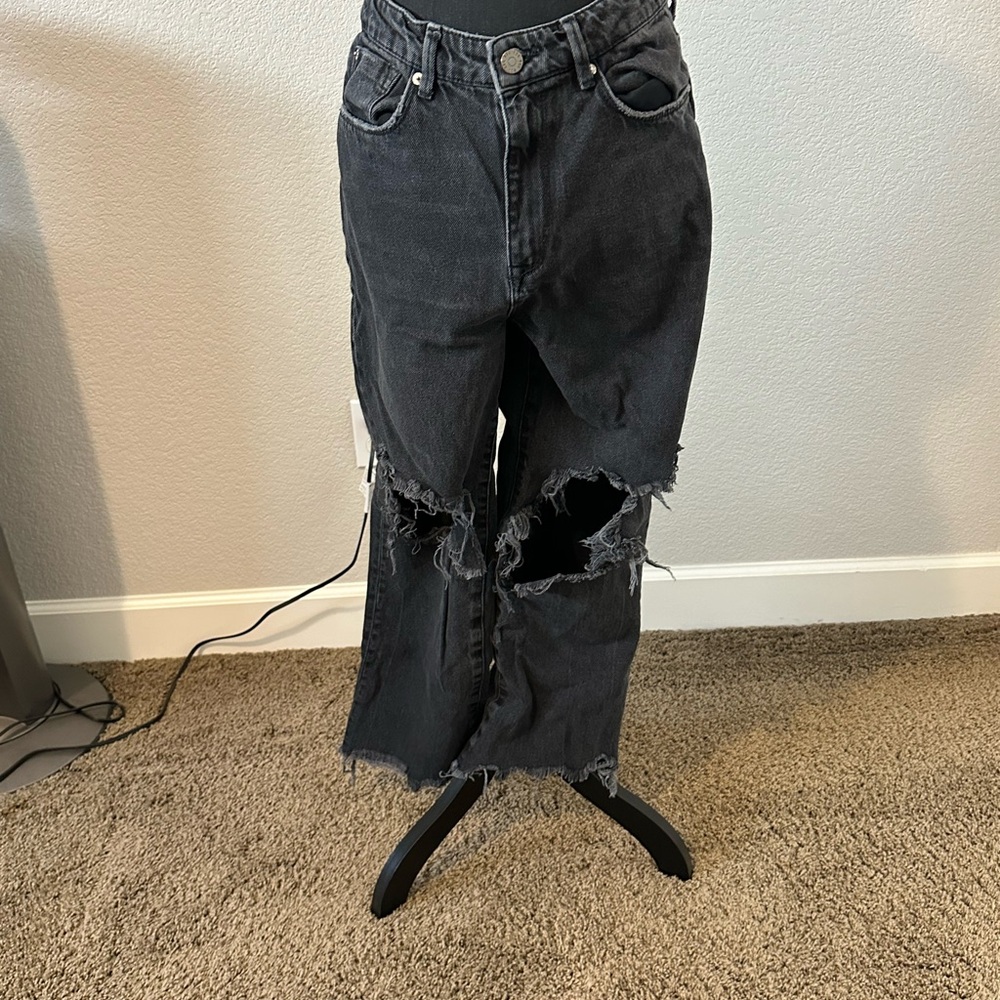 BDG Black Distressed Ankle Jeans